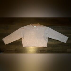 H&M Cropped Crewneck Holiday Sparkle Sweater, Brand New with Tags! Size L